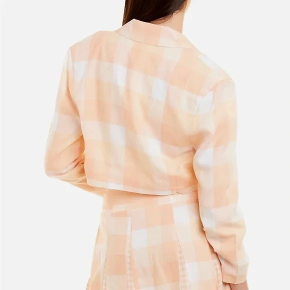 FOR LOVE AND LEMONS EUGENIE CROP BLAZER Medium NEW NWT Plaid